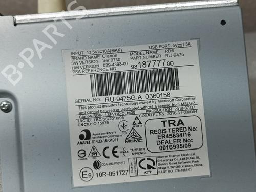 Radio CITROËN C3 / C3 ORIGIN III (SX)  | BP13391500E6 