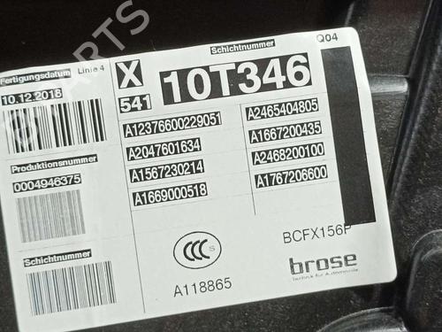 Front right window mechanism MERCEDES-BENZ GLA-CLASS (X156) GLA 200 (156.943) | BP16771185C23 