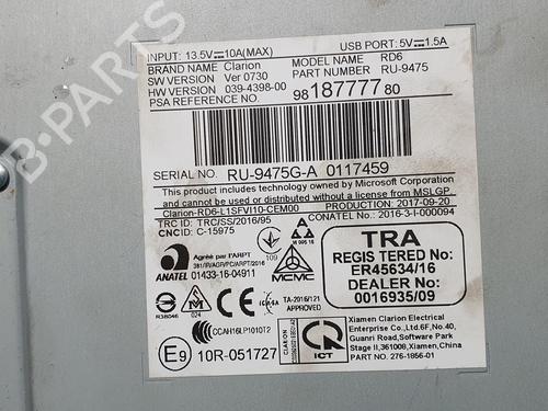 Radio CITROËN C3 / C3 ORIGIN III (SX)  | BP13391425E6 