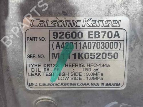 AC compressor NISSAN NAVARA NP300 (D40) 2.5 dCi 4WD (D40TT, D40T, D40M, D40BB) | BP4491316M34 