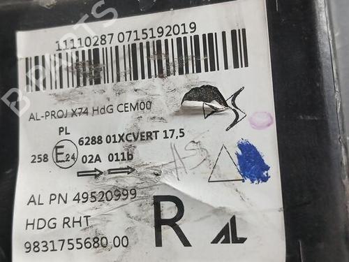 Right headlight DS DS 7 Crossback (J4_, JR_, JC_) 2.0 BlueHDi 180 (JJEHZR) | BP29978031C29 