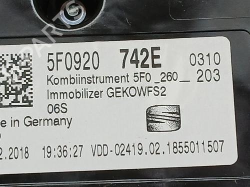 Instrument cluster SEAT LEON (5F1) 1.4 TGI | BP26135914C47 - Image 3