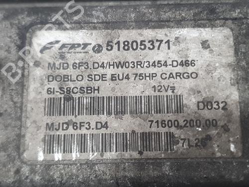 Engine control unit (ECU) FIAT DOBLO Box Body/MPV (223_) 1.3 D Multijet | BP39652191M57 - Image 4