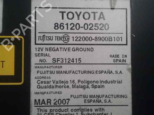 Radio TOYOTA AURIS (_E15_)  | BP1996424E6 