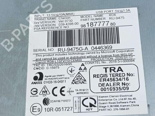 Radio CITROËN C3 / C3 ORIGIN III (SX)  | BP18725203E6 