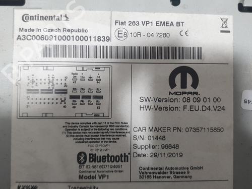 Radio FIAT DOBLO Cargo (263_) 1.3 D Multijet (263WXU1A, 263ZXU1A, 263WYB1A, 263ZYB1A) | BP33428567E6 - Image 4