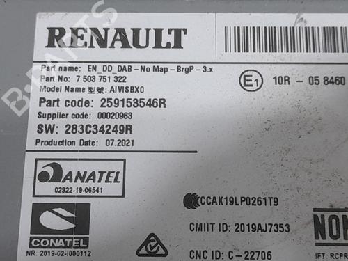 Bilradio RENAULT CLIO V (B7_)  | BP30911681E6 