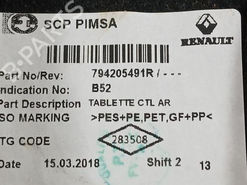 Rear parcel shelf DACIA SANDERO II 1.0 SCe 75 (B8JC, B8JD, B8NC) | BP40534320C85 - Image 4