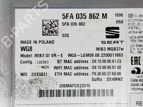 Radio CUPRA FORMENTOR (KM7, KMP) 1.5 TSI | BP13388924E6 
