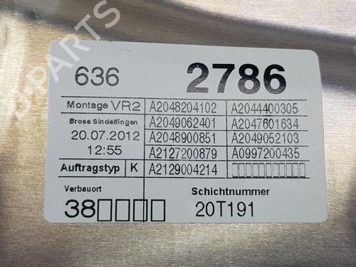 Front right window mechanism MERCEDES-BENZ C-CLASS (W204) C 180 CDI (204.000) | BP30569535C23 