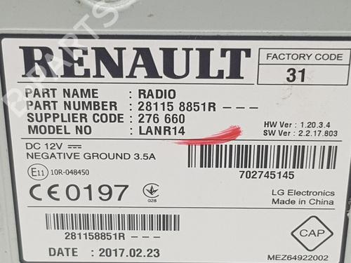 Radio RENAULT KADJAR (HA_, HL_) 1.5 dCi 110 (HLA3) | BP32250827E6 