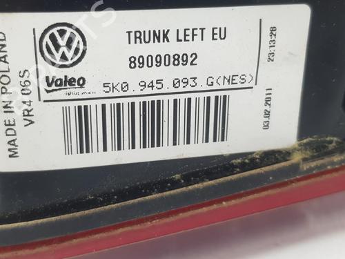Left tailgate light VW GOLF VI (5K1) 1.6 TDI | BP9967983C79 
