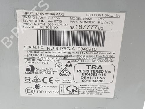 Bilradio CITROËN JUMPY III Van (V_) 2.0 BlueHDi 120 | BP31924165E6 