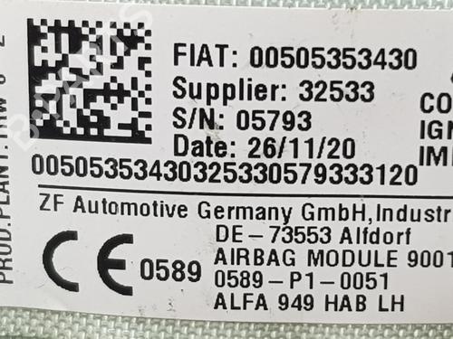 Left curtain airbag ALFA ROMEO STELVIO (949_) 2.2 JTDM Q4 (949.AXE2A) | BP31854271C11