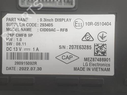Display RENAULT ZOE (BFM_) ZOE (BFMC, BFMD) | BP34354695C48 - Image 3