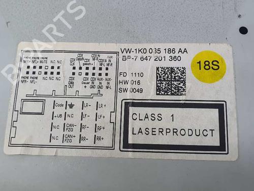 Radio VW GOLF VI (5K1) 1.6 TDI | BP3377215E6