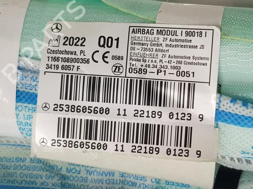 Right curtain airbag MERCEDES-BENZ GLC Coupe (C253) AMG 63 S 4-matic+ (253.389) | BP29541639C12 