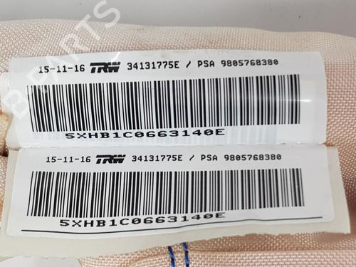 Right curtain airbag PEUGEOT 308 II (LB_, LP_, LW_, LH_, L3_)  | BP29011050C12 