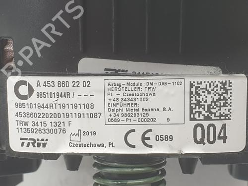 Airbag Kit SMART FORFOUR Hatchback (453) 1.0 (453.042, 453.043) | BP31968477C86 