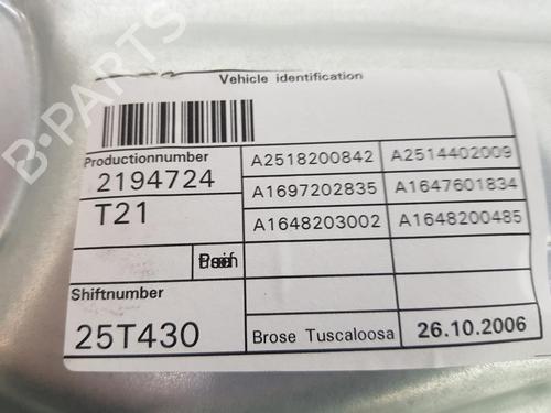 Front right window mechanism MERCEDES-BENZ M-CLASS (W164) ML 320 CDI 4-matic (164.122) | BP8871545C23 