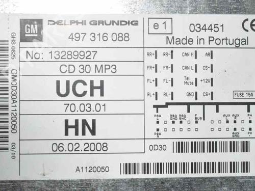 Radio OPEL CORSA D (S07) 1.2 (L08, L68) | BP796102E6 
