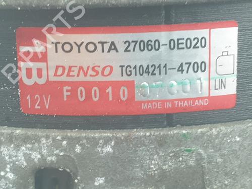 Alternator TOYOTA HILUX VIII Pickup (_N1_) 2.4 D 4WD (GUN125_, GUN125R) | BP30390786M7 