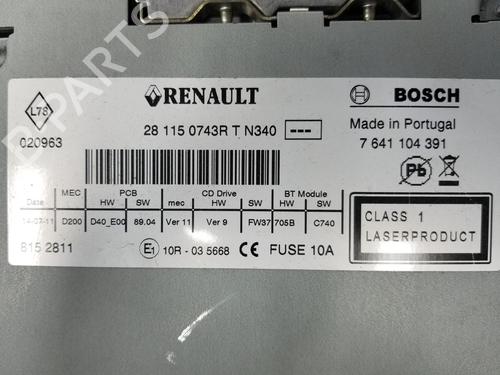 Radio RENAULT SCÉNIC III (JZ0/1_) 1.5 dCi | BP8511326E6 