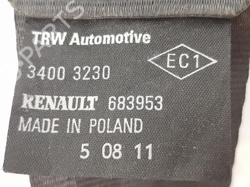 Rear right seatbelt RENAULT CLIO III (BR0/1, CR0/1) 1.5 dCi | BP17752356I28 