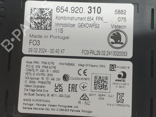 Kombiinstrument SKODA SCALA (NW1)  | BP29409607C47 