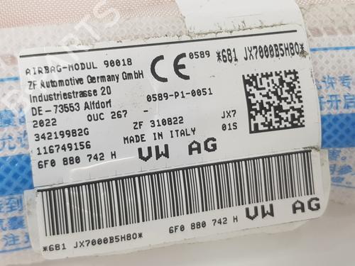 Right curtain airbag SEAT IBIZA V (KJ1, KJG) 1.0 MPi | BP12462975C12 