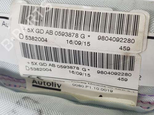 Right curtain airbag PEUGEOT 208 I (CA_, CC_) 1.6 BlueHDi 100 | BP23393385C12 