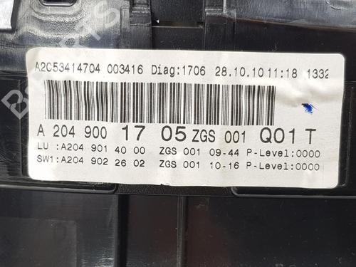 Instrument cluster MERCEDES-BENZ C-CLASS (W204) C 200 CDI (204.007, 204.006) | BP15989966C47 