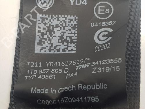 Rear left seatbelt VW TOURAN (1T3) 1.6 TDI | BP15943252I29 