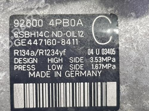 AC compressor NISSAN QASHQAI II SUV (J11, J11_) 1.6 DIG-T | BP9502839M34 