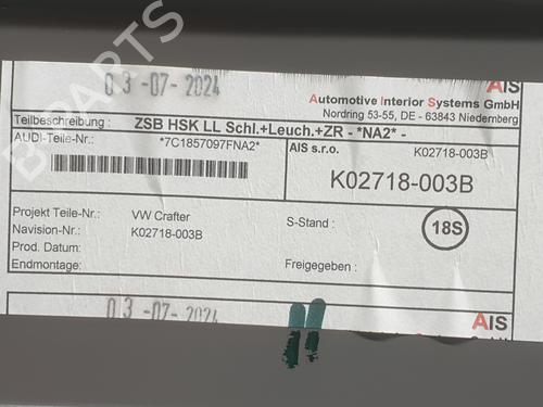 Handskerum VW CRAFTER Van (SY_, SX_) 2.0 TDI FWD (SYB, SYC, SYD) | BP31343807C95