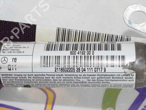 Right curtain airbag MERCEDES-BENZ E-CLASS (W211) E 220 CDI (211.006) | BP790306C12 