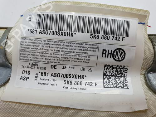 Right curtain airbag VW GOLF VI (5K1)  | BP29505122C12 