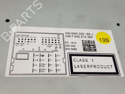Sistema audio VW TRANSPORTER T6 Van (SGA, SGH, SHA, SHH) 2.0 TDI | BP30682198E6 