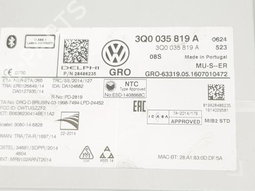 Bilradio VW PASSAT B8 (3G2, CB2) 1.6 TDI | BP29982894E6 