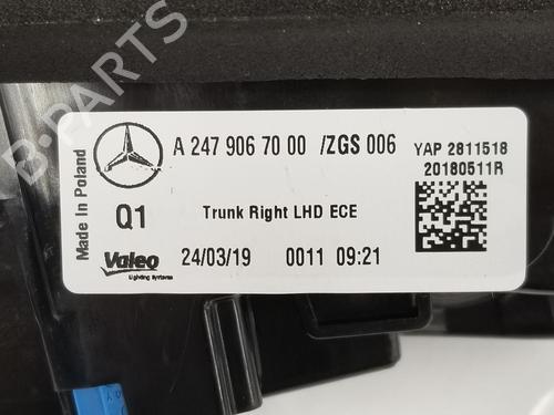Right tailgate light MERCEDES-BENZ B-CLASS Sports Tourer (W246, W242) B 200 (246.243) | BP13714019C80 