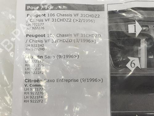 Front left window mechanism PEUGEOT 106 II (1A_, 1C_) 1.5 D | BP9160309C22 