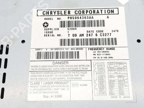 Radio JEEP GRAND CHEROKEE III (WH, WK) 3.0 CRD 4x4 | BP6988028E6 
