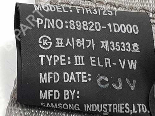 Rear right seatbelt KIA CARENS III MPV (UN) 2.0 CRDi 140 | BP23227429I28 