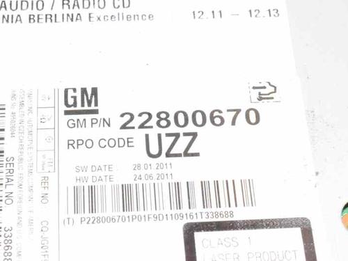 Radio OPEL INSIGNIA A (G09) 2.0 CDTI (68) | BP784051E6 