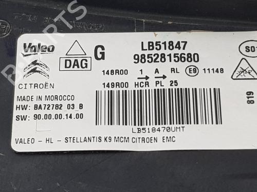 Left headlight CITROËN BERLINGO (ER_, EC_) 1.5 BlueHDi 130 (ECYHZJ, ECYHZR) | BP31857071C28 - Image 9