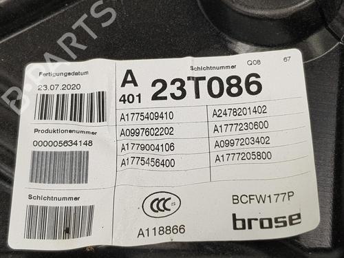 Front right window mechanism MERCEDES-BENZ A-CLASS (W177) A 200 d (177.012) | BP15660407C23 