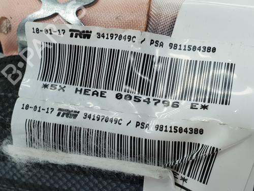 Right curtain airbag PEUGEOT 3008 II SUV (MC_, MR_, MJ_, M4_)  | BP29491349C12 