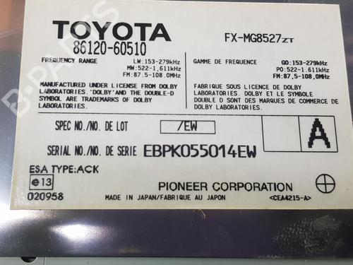 Radio TOYOTA LAND CRUISER PRADO (_J12_) 3.0 D-4D (KDJ120, KDJ125) | BP8623925E6 