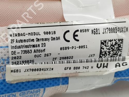 Right curtain airbag SEAT IBIZA V (KJ1, KJG) 1.0 MPi | BP12848231C12 