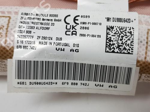 Right curtain airbag SEAT ARONA (KJ7, KJP) 1.5 TSI | BP17917103C12 